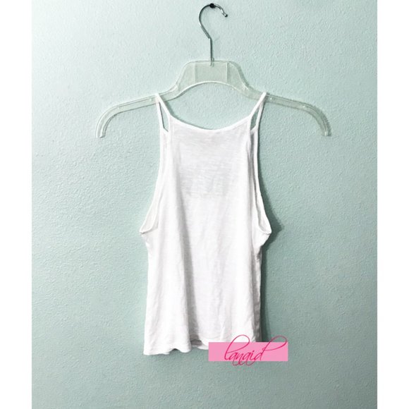 NEW LF Emma & Sam Cut-Out Slub Tank Ivory Cutout White Burnout Sleeveless Top XS - Picture 2 of 5